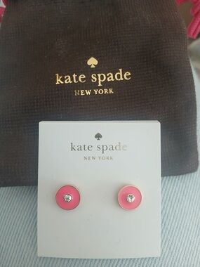 kate spade gold-tone stud earrings with clear centers